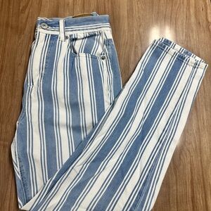 American Eagle Outfitters Blue and White Striped Pants